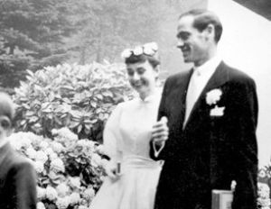 Audrey Hepburn style - Audrey Hepburn and Mel Ferrer - wedding day.jpg
